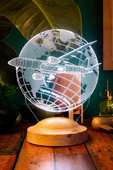 Cadeau pilote de ligne personnalisé veilleuse LED globe avion | CréaBySana
