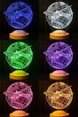 Veilleuse LED globe et avion pilote de ligne gravée — cadeau retraite | CréaBySana