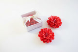 Bougie lotus rouge personnalisée pour mariage | CréaBySana