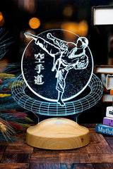 Veilleuse LED judoka gravée au prénom, modèle 2