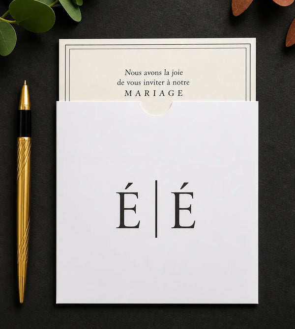 Carte invitation élégante personnalisée — lot 50 pièces mariage | CréaBySana