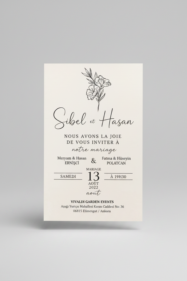 Invitation sur mesure mariage personnalisée — design unique | CréaBySana