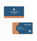Carte visite entreprise personnalisée — design bleu cuivre premium | CréaBySana