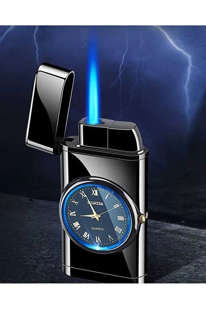 Clipper Personnalisé avec Montre Intégrée – Design Luxe Briquet Rechargeable CréaBySana