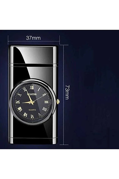 Clipper Personnalisé avec Montre Intégrée – Design Luxe Briquet Rechargeable CréaBySana