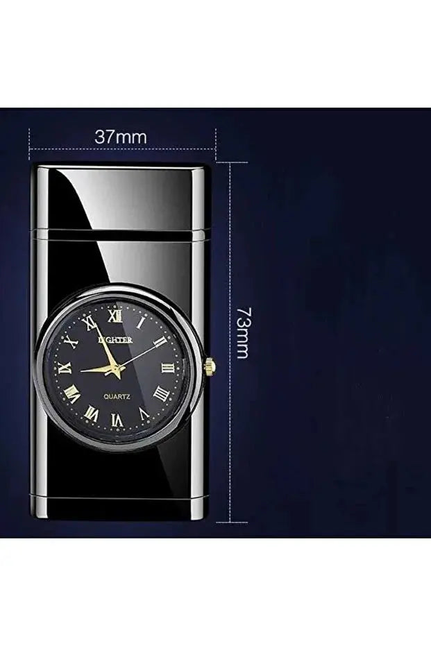 Clipper Personnalisé avec Montre Intégrée – Design Luxe Briquet Rechargeable CréaBySana