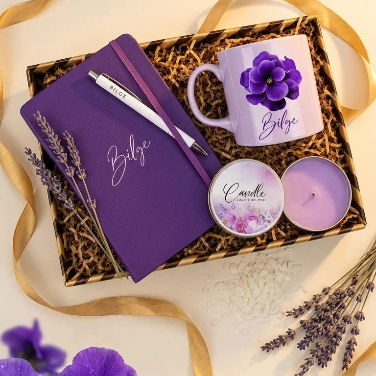 Coffret Cadeau Femme Personnalisé Violet CréaBySana