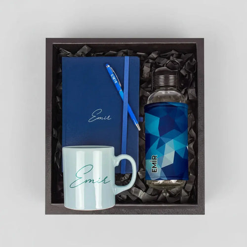 Coffret cadeau homme personnalisé mug gourde carnet stylo | CréaBySana