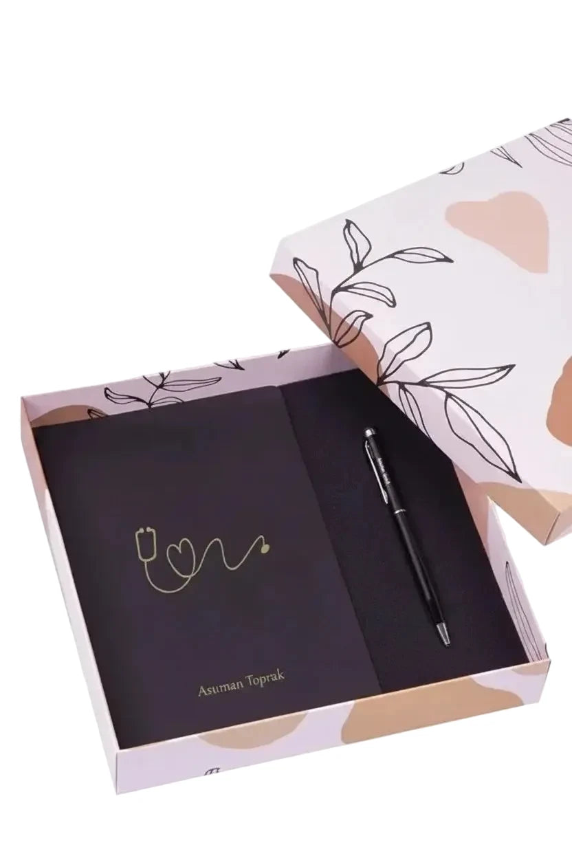 Coffret Cadeau Personnalisé Médecin – Carnet & Stylo Gravés CréaBySana