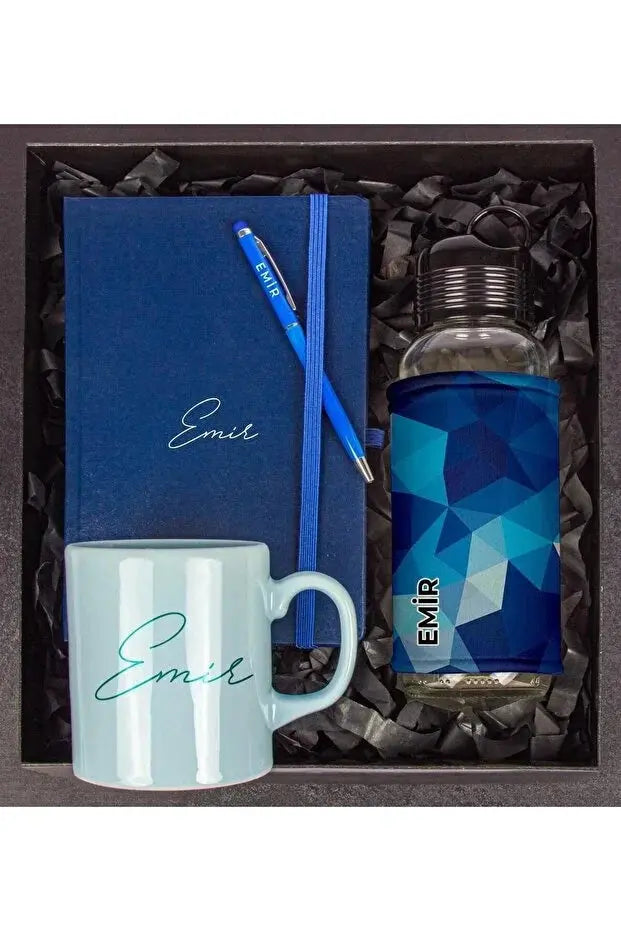 Coffret cadeau homme personnalisé – Avec mug, gourde et carnet CréaBySana
