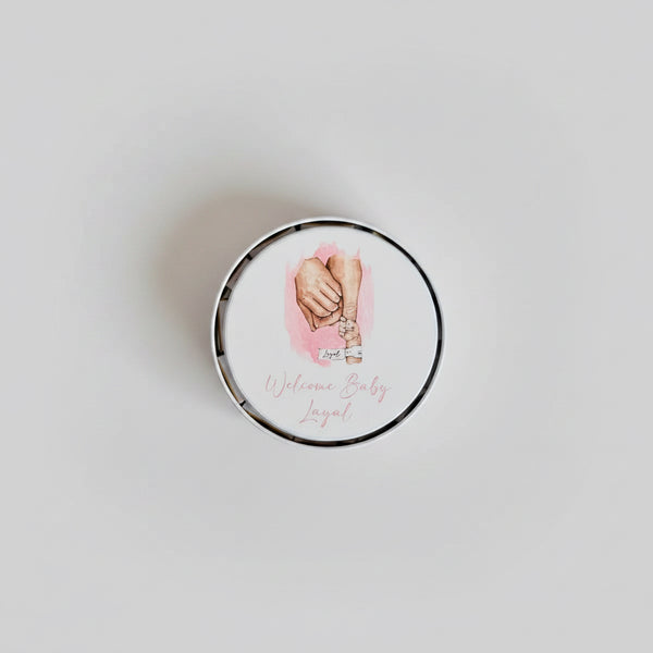 Coffret naissance personnalisé chocolats — cadeau bébé artisanal | CréaBySana
