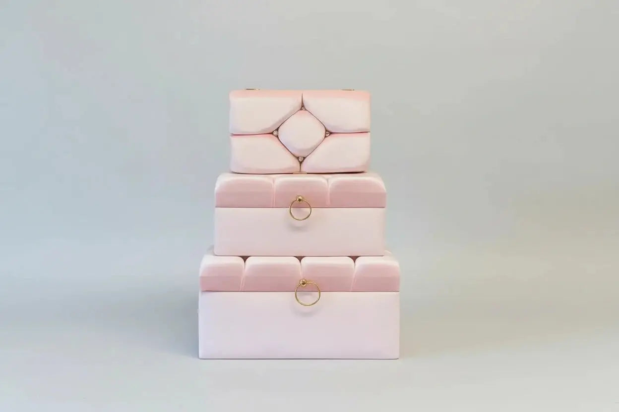 Trousseau de mariage moderne en velours – Coffret élégant et personnalisé pour mariée - CréaBySana