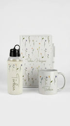 Coffret Cadeau Femme Personnalisé – Collection Florale avec Gourde, Mug & Carnet CréaBySana