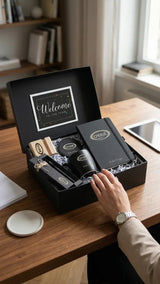 Coffret Welcome Box Entreprise Personnalisé | Stylo, Mug & Carnet CréaBySana