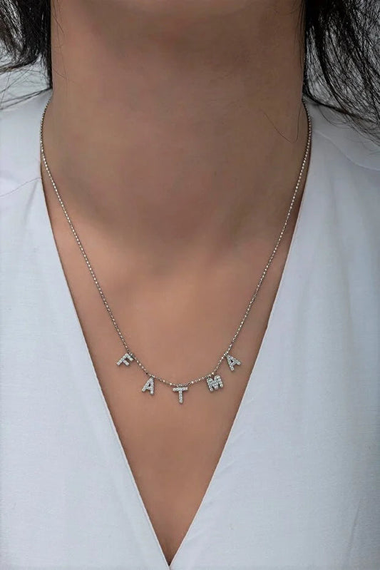 Collier Personnalisé Prénom en Argent Sterling 925 – Plaqué Or CréaBySana
