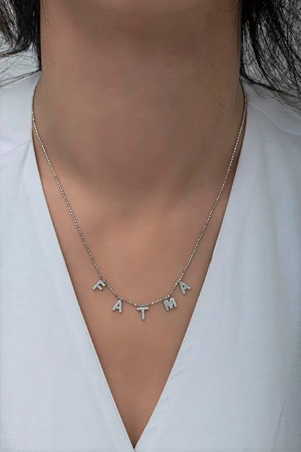 Collier Personnalisé Prénom en Argent Sterling 925 – Plaqué Or CréaBySana