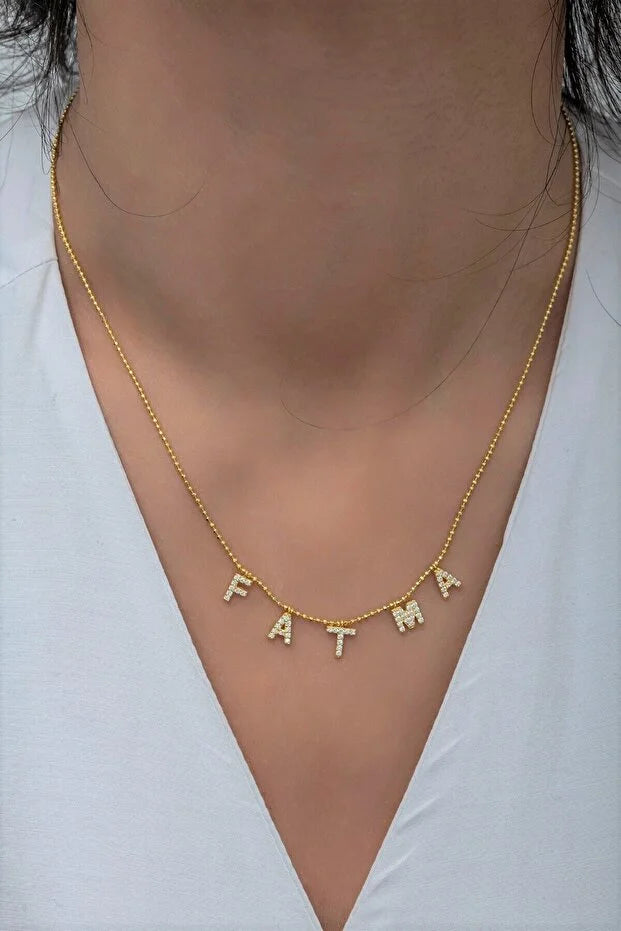 Collier Personnalisé Prénom en Argent Sterling 925 – Plaqué Or CréaBySana