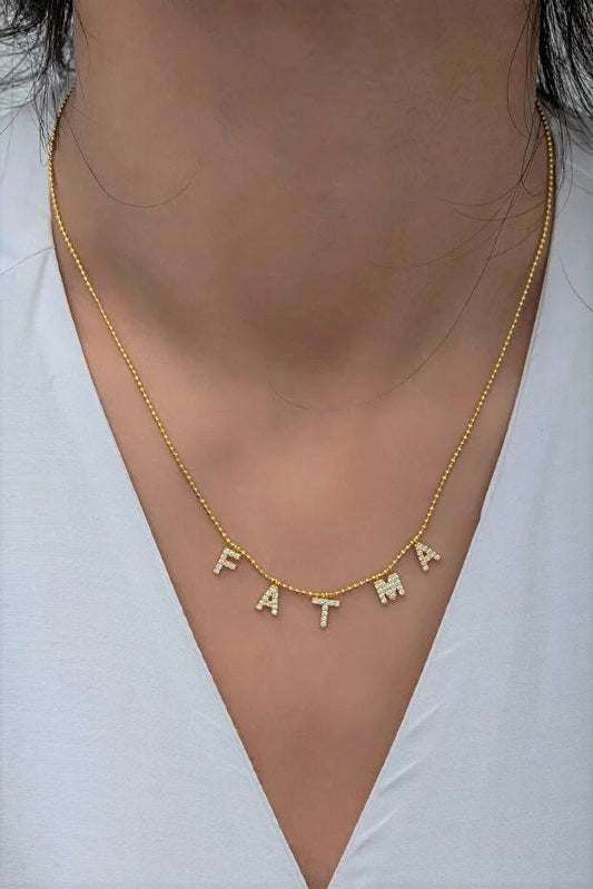 Collier Personnalisé Prénom en Argent Sterling 925 – Plaqué Or CréaBySana