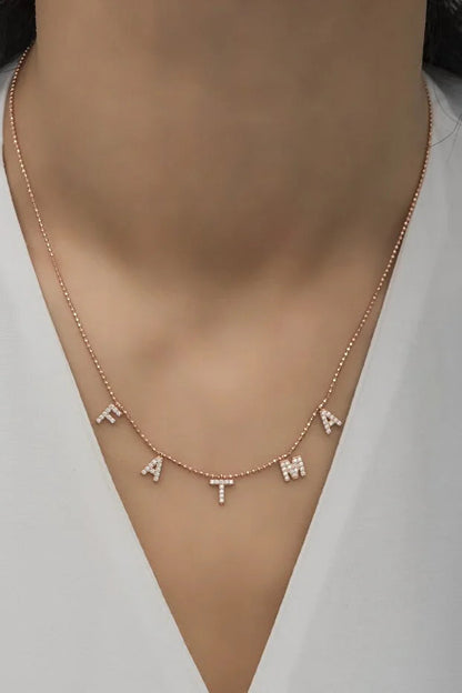 Collier Personnalisé Prénom en Argent Sterling 925 – Plaqué Or CréaBySana