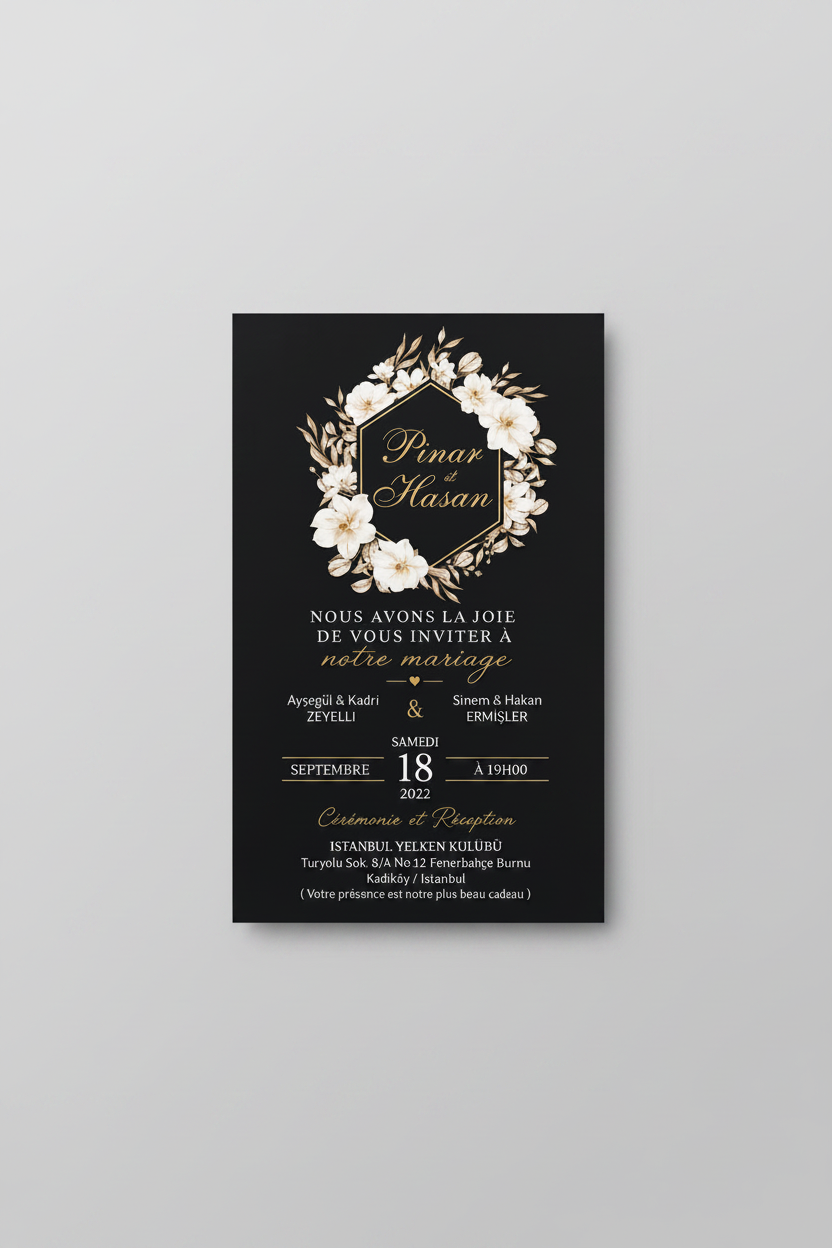 Faire-part personnalisé mariage — lot 100 prénoms date | CréaBySana