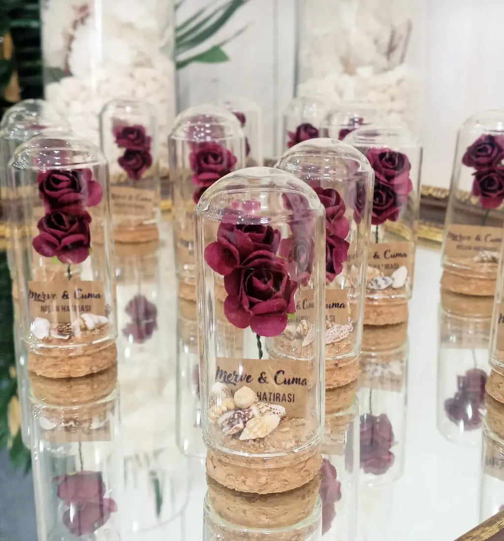 Fiole en verre mariage – Cadeau invité élégant et personnalisable CréaBySana