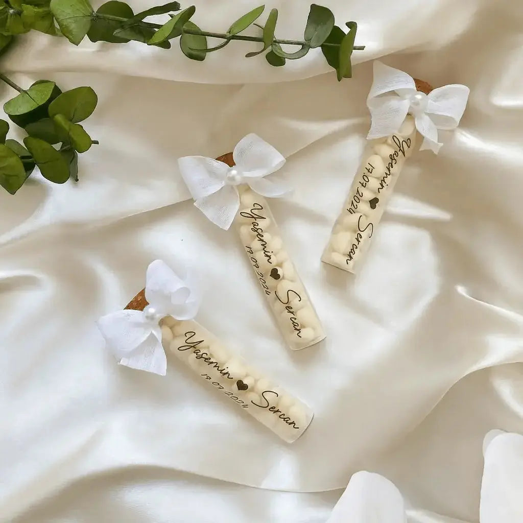 Fiole dragée mariage personnalisée – Cadeau élégant pour vos invités CréaBySana