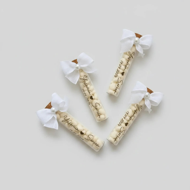 Fiole dragée mariage personnalisée — cadeau invité élégant | CréaBySana