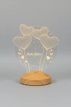 Idée cadeau Noël femme personnalisé veilleuse LED ballons cœur | CréaBySana