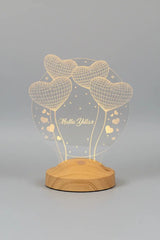 Idée cadeau Noël femme personnalisé veilleuse LED ballons cœur | CréaBySana