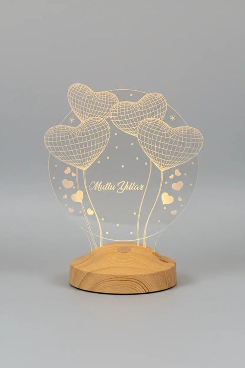 Idée cadeau Noël femme personnalisé veilleuse LED ballons cœur | CréaBySana