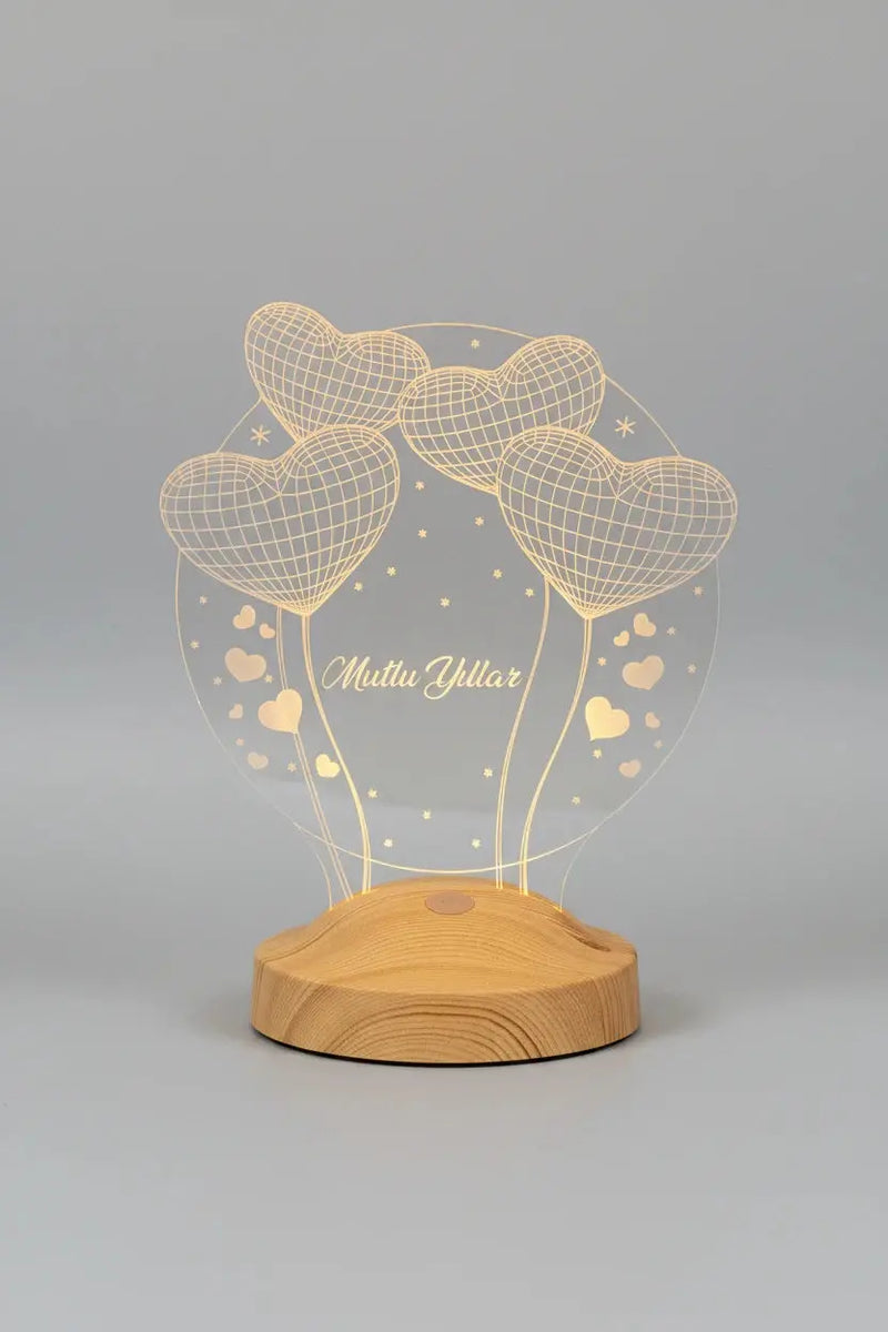 Idée cadeau Noël femme personnalisé veilleuse LED ballons cœur | CréaBySana