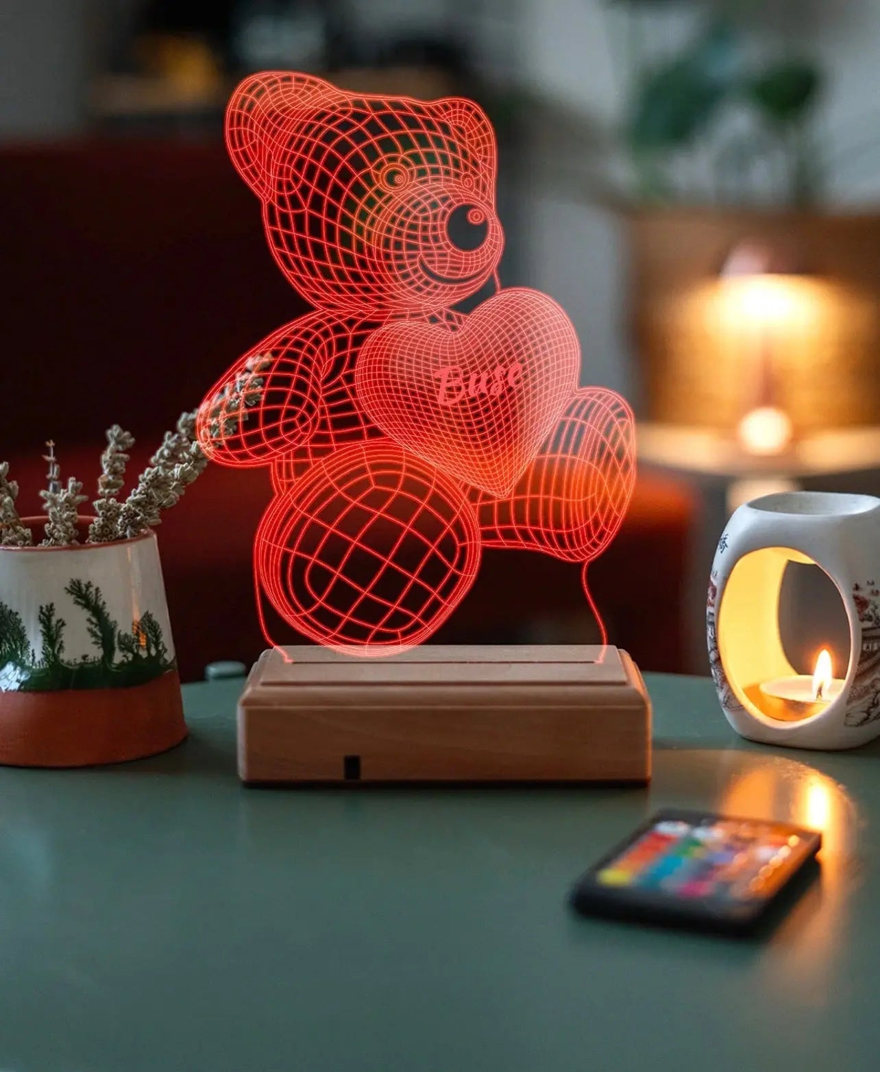 Lampe LED Ourson Bébé Personnalisée – Veilleuse 3D Enfant – Cadeau Unique & Lumineux CréaBySana