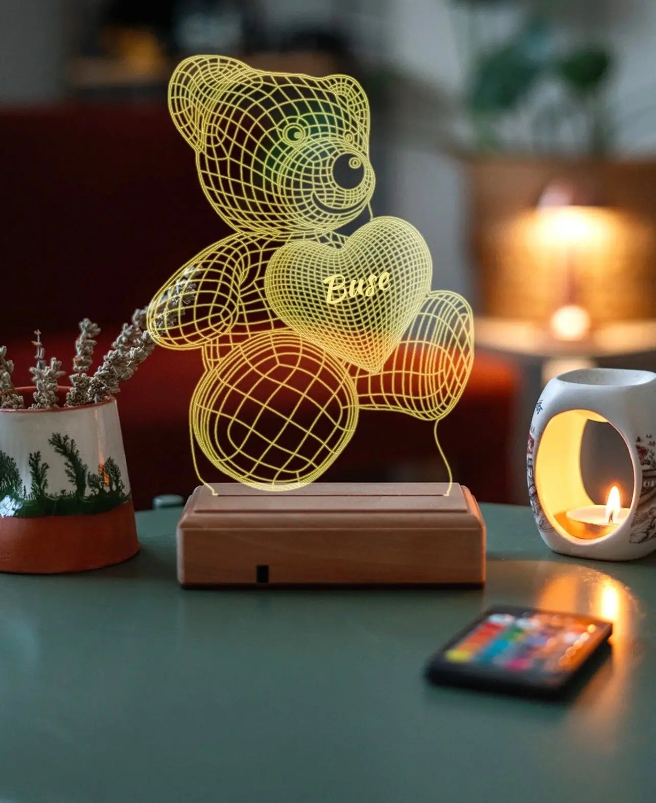 Lampe LED Ourson Bébé Personnalisée – Veilleuse 3D Enfant – Cadeau Unique & Lumineux CréaBySana