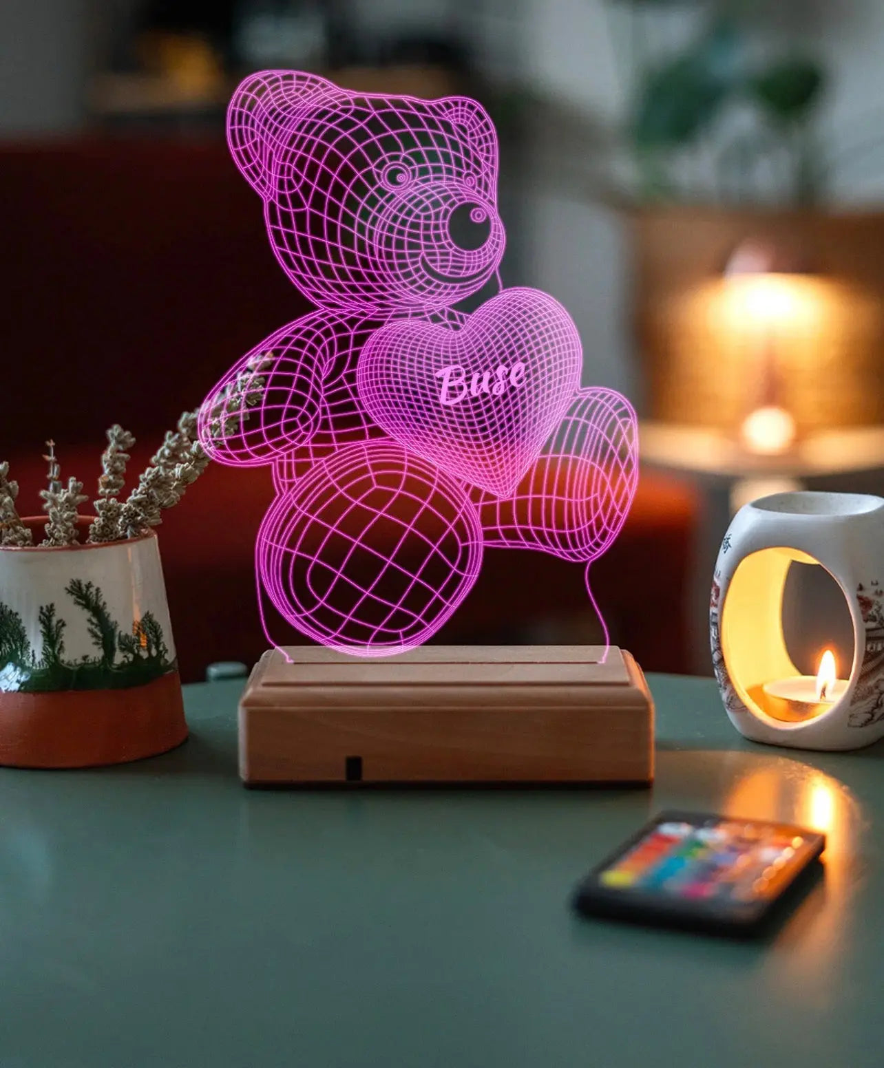 Lampe LED Ourson Bébé Personnalisée – Veilleuse 3D Enfant – Cadeau Unique & Lumineux CréaBySana