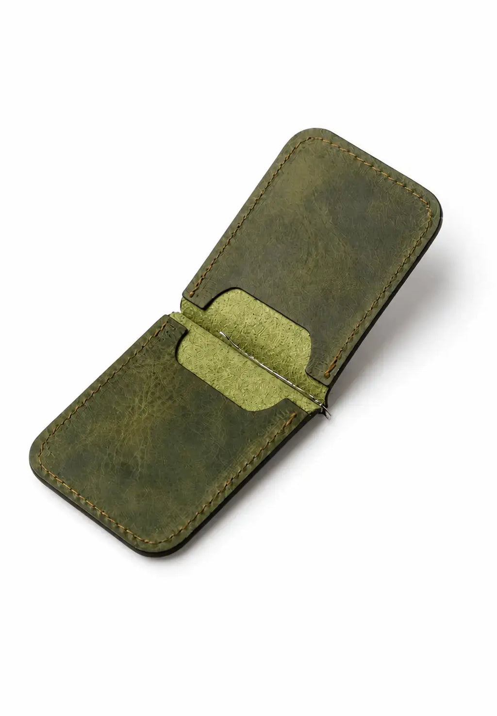 Porte-cartes cuir vachette tannage végétal – vue ouverte | CréaBySana