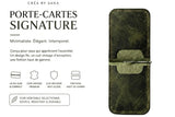 Porte-cartes cuir personnalisé — vue détail gravure | CréaBySana