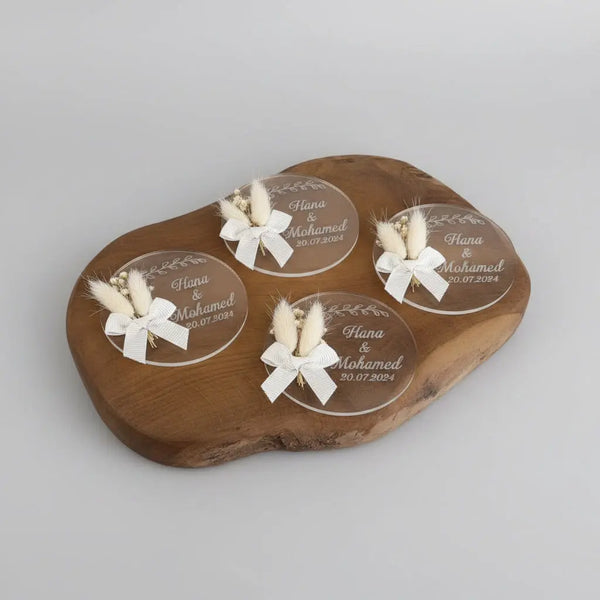 Magnet mariage acrylique personnalisé — souvenir invité chic | CréaBySana