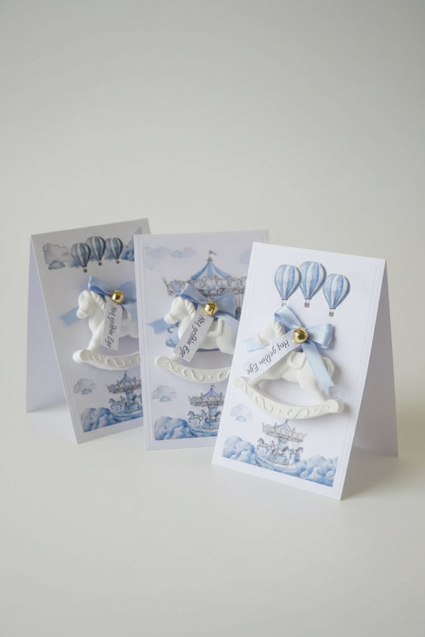 Magnet cheval à bascule naissance personnalisé — cadeau garçon | CréaBySana