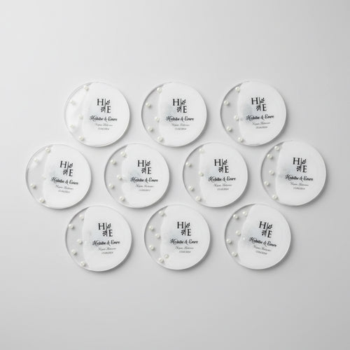 Magnet mariage personnalisé motif floral — souvenir invité | CréaBySana