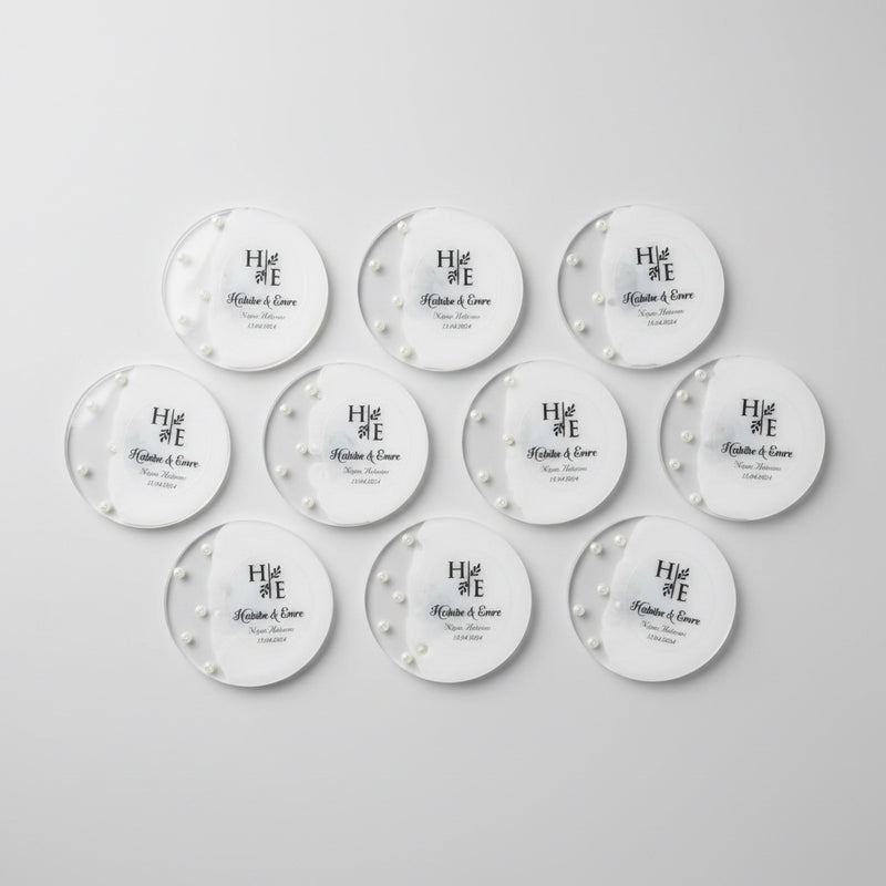 Magnet mariage personnalisé motif floral — souvenir invité | CréaBySana