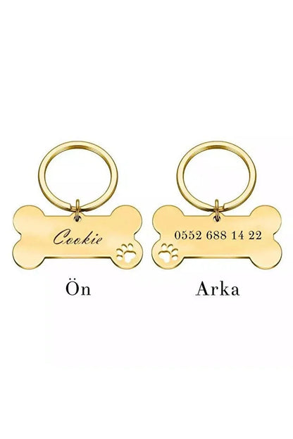 Médaille Chien Gravé Personnalisée – Plaque en Forme d’Os CréaBySana