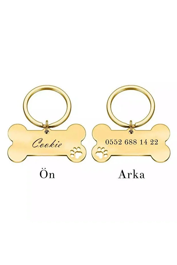 Médaille Chien Gravé Personnalisée – Plaque en Forme d’Os CréaBySana