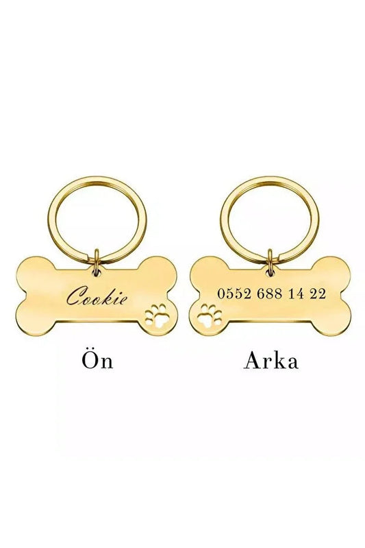 Médaille Chien Gravé Personnalisée – Plaque en Forme d’Os CréaBySana