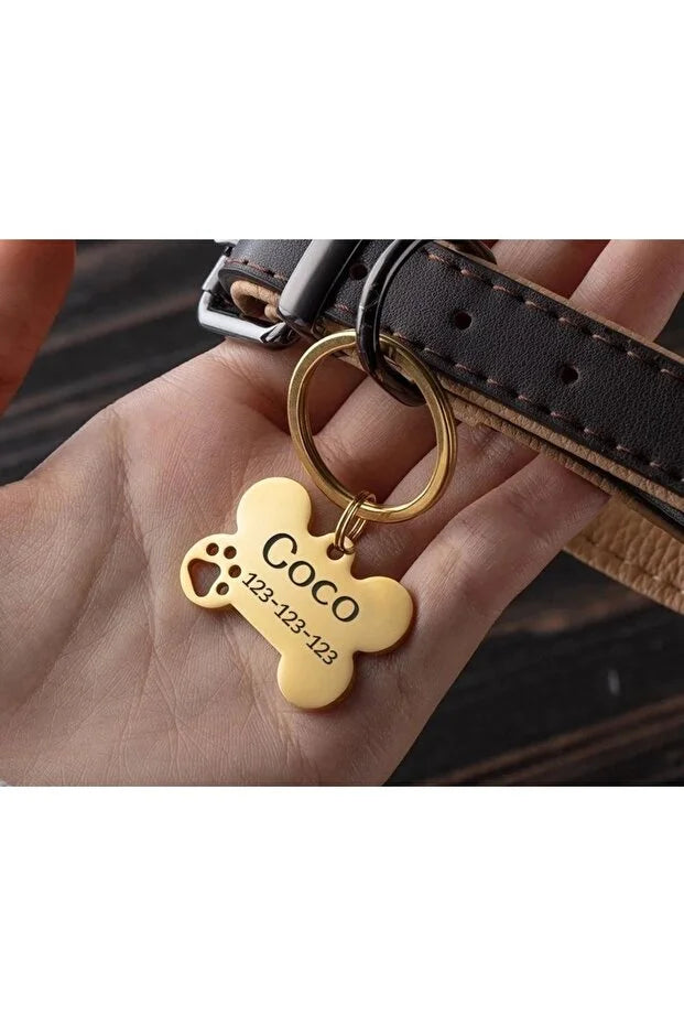 Médaille Chien Gravé Personnalisée – Plaque en Forme d’Os CréaBySana