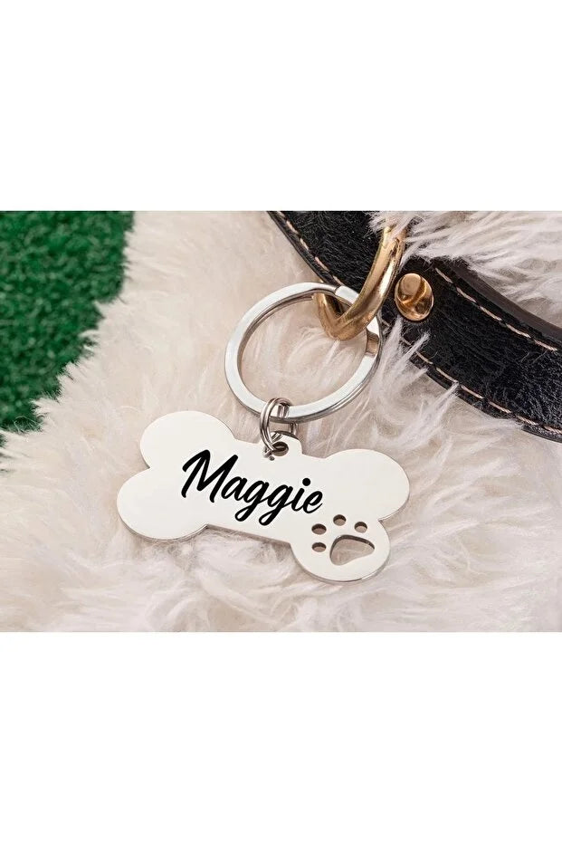 Médaille Chien Gravé Personnalisée – Plaque en Forme d’Os CréaBySana