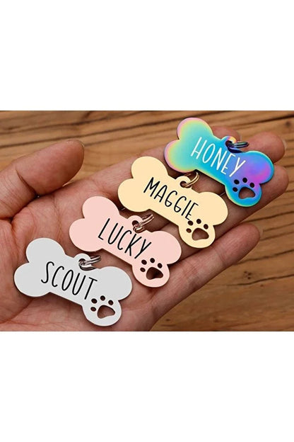 Médaille Chien Gravé Personnalisée – Plaque en Forme d’Os CréaBySana