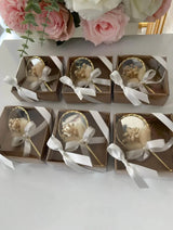 Mini miroir personnalisé mariage — modèle fleurs dorées | Créa By Sana