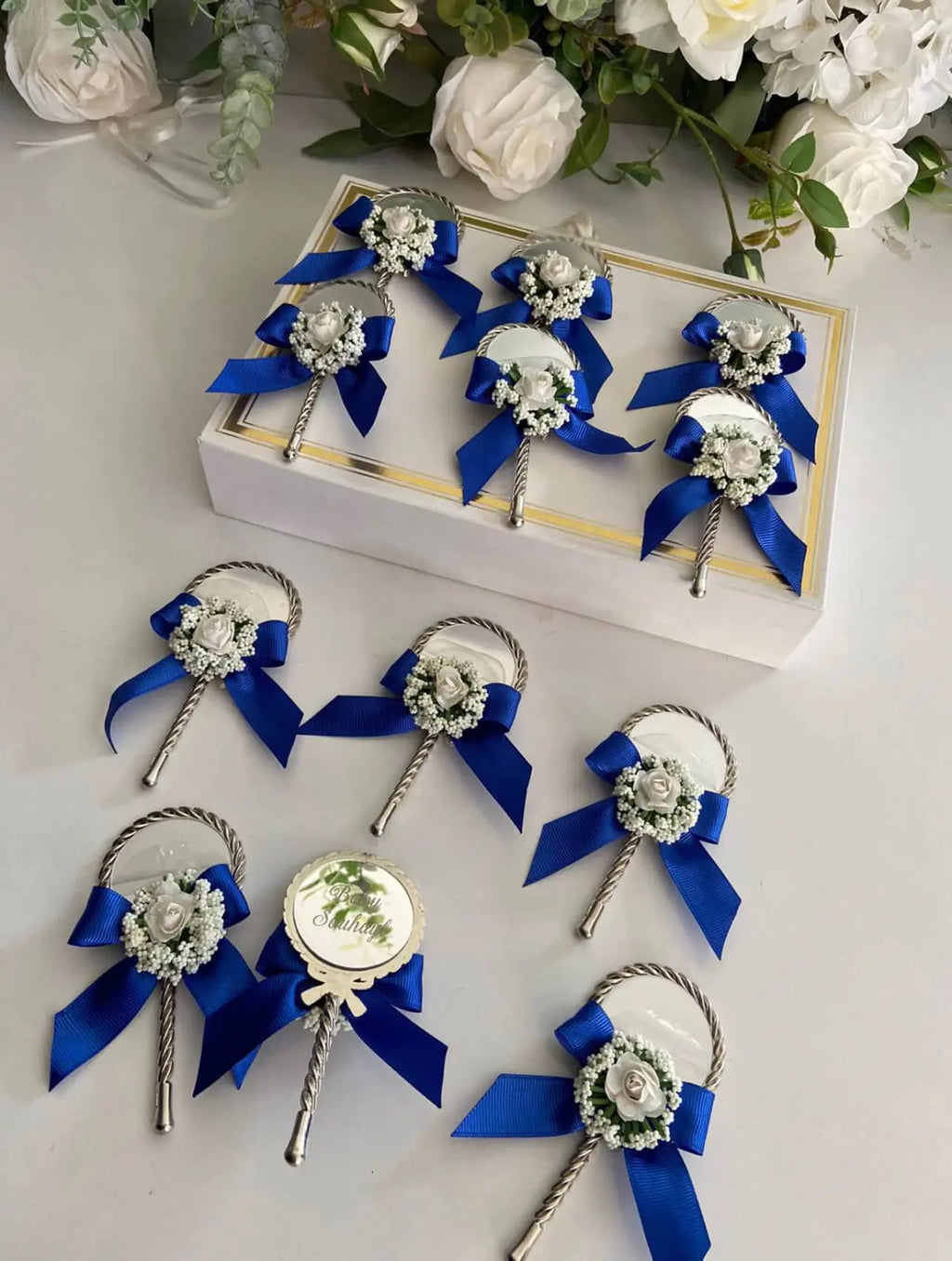 Miroir mariage doré personnalisé — souvenir invité raffiné | Créa By Sana