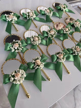 Miroir personnalisé mariage — cadre doré tressé fleurs | Créa By Sana