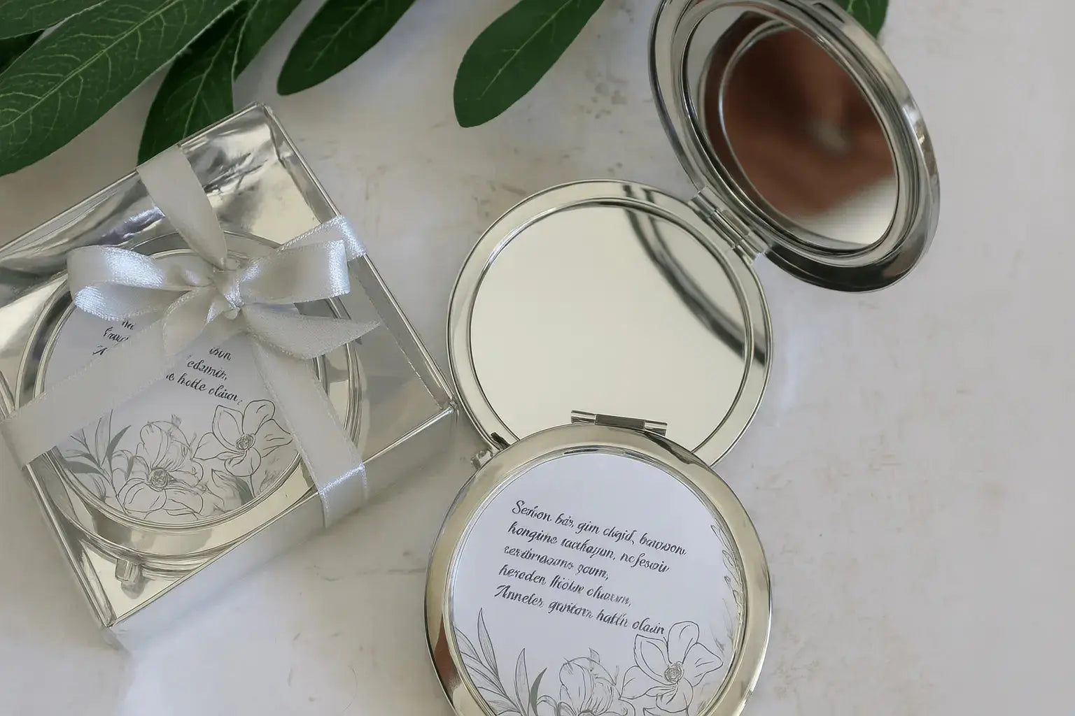 Miroir personnalisé mariage – Cadeau invité élégant et pratique CréaBySana